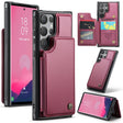 For Samsung Galaxy S24 Ultra 5G CaseMe C22 PC+TPU Business Style RFID Anti-theft Leather Phone Case(Wine Red) - free shipping - PMC Jewellery - Order now!