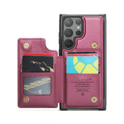 For Samsung Galaxy S24 Ultra 5G CaseMe C22 PC+TPU Business Style RFID Anti-theft Leather Phone Case(Wine Red)