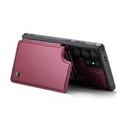 For Samsung Galaxy S24 Ultra 5G CaseMe C22 PC+TPU Business Style RFID Anti-theft Leather Phone Case(Wine Red)