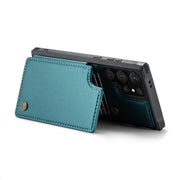 For Samsung Galaxy S24 Ultra 5G CaseMe C22 PC+TPU Business Style RFID Anti-theft Leather Phone Case(Blue Green)