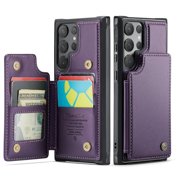 For Samsung Galaxy S24 Ultra 5G CaseMe C22 PC+TPU Business Style RFID Anti-theft Leather Phone Case(Purple)