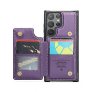 For Samsung Galaxy S24 Ultra 5G CaseMe C22 PC+TPU Business Style RFID Anti-theft Leather Phone Case(Purple)