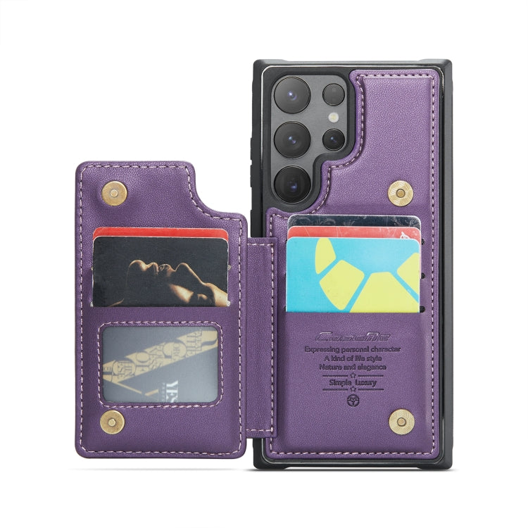 For Samsung Galaxy S24 Ultra 5G CaseMe C22 PC+TPU Business Style RFID Anti-theft Leather Phone Case(Purple)