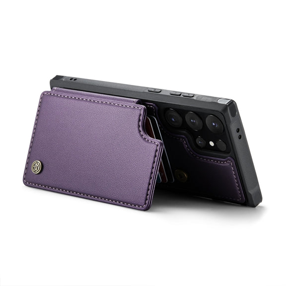 For Samsung Galaxy S24 Ultra 5G CaseMe C22 PC+TPU Business Style RFID Anti-theft Leather Phone Case(Purple)
