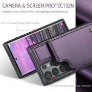 For Samsung Galaxy S24 Ultra 5G CaseMe C22 PC+TPU Business Style RFID Anti-theft Leather Phone Case(Purple)
