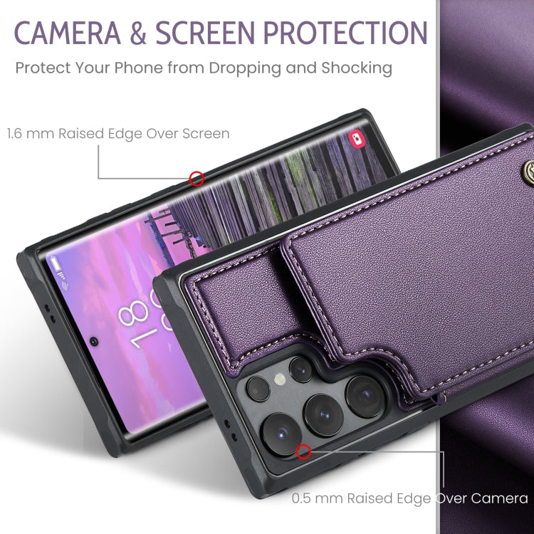 For Samsung Galaxy S24 Ultra 5G CaseMe C22 PC+TPU Business Style RFID Anti-theft Leather Phone Case(Purple)