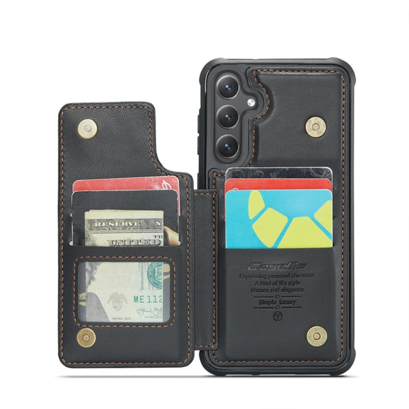 For Samsung Galaxy S24+ 5G CaseMe C22 PC+TPU Business Style RFID Anti-theft Leather Phone Case(Black)