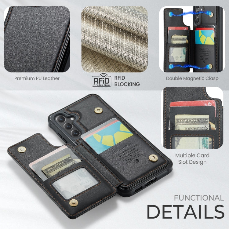 For Samsung Galaxy S24+ 5G CaseMe C22 PC+TPU Business Style RFID Anti-theft Leather Phone Case(Black)