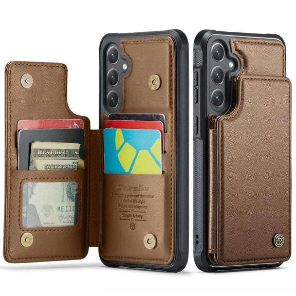 For Samsung Galaxy S24+ 5G CaseMe C22 PC+TPU Business Style RFID Anti-theft Leather Phone Case(Brown)