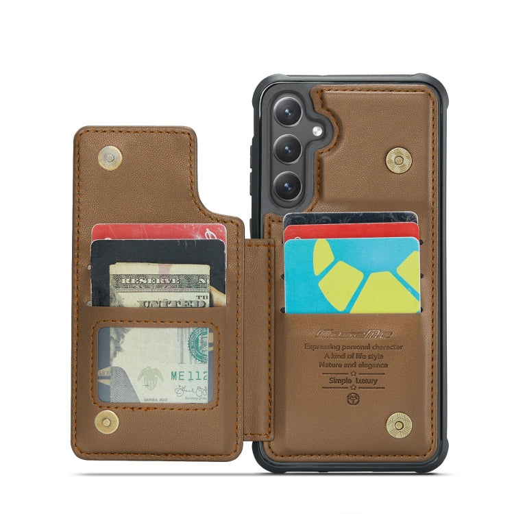 For Samsung Galaxy S24+ 5G CaseMe C22 PC+TPU Business Style RFID Anti-theft Leather Phone Case(Brown)