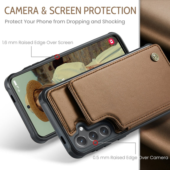 For Samsung Galaxy S24+ 5G CaseMe C22 PC+TPU Business Style RFID Anti-theft Leather Phone Case(Brown)