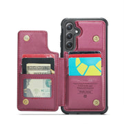 For Samsung Galaxy S24+ 5G CaseMe C22 PC+TPU Business Style RFID Anti-theft Leather Phone Case(Wine Red)