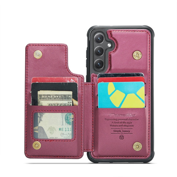For Samsung Galaxy S24+ 5G CaseMe C22 PC+TPU Business Style RFID Anti-theft Leather Phone Case(Wine Red)