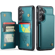 For Samsung Galaxy S24+ 5G CaseMe C22 PC+TPU Business Style RFID Anti-theft Leather Phone Case(Blue Green)