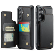For Samsung Galaxy S24 5G CaseMe C22 PC+TPU Business Style RFID Anti-theft Leather Phone Case(Black)