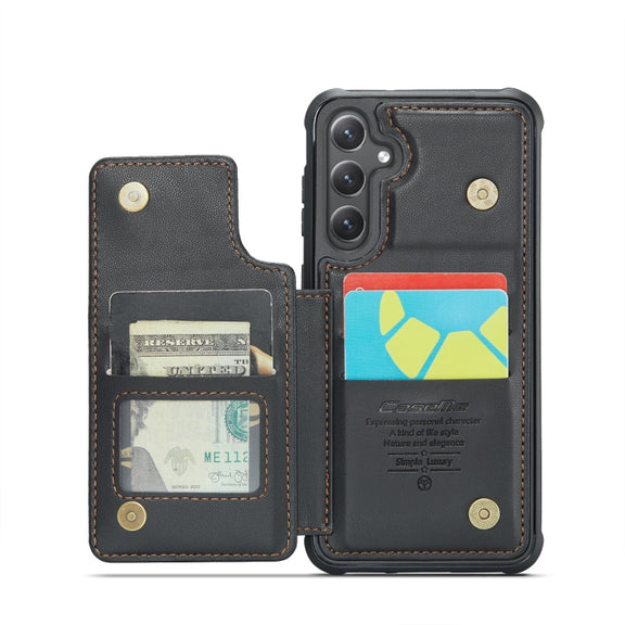 For Samsung Galaxy S24 5G CaseMe C22 PC+TPU Business Style RFID Anti-theft Leather Phone Case(Black)