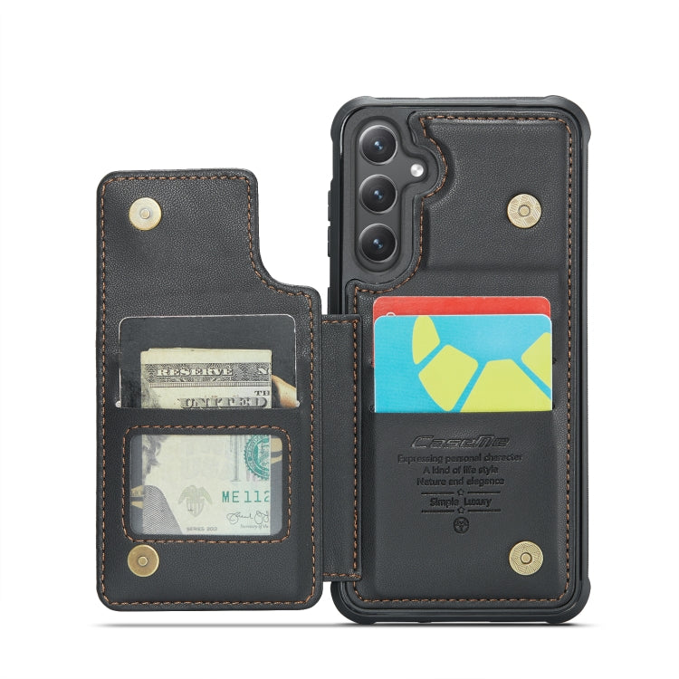 For Samsung Galaxy S24 5G CaseMe C22 PC+TPU Business Style RFID Anti-theft Leather Phone Case(Black)