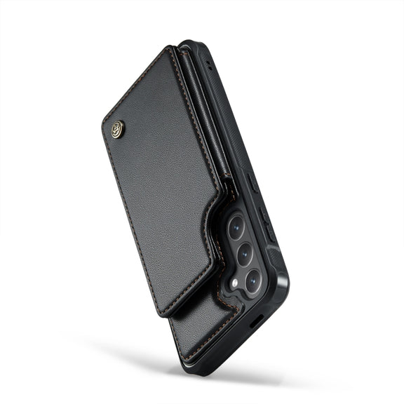 For Samsung Galaxy S24 5G CaseMe C22 PC+TPU Business Style RFID Anti-theft Leather Phone Case(Black)