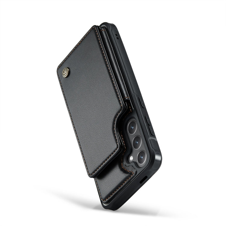 For Samsung Galaxy S24 5G CaseMe C22 PC+TPU Business Style RFID Anti-theft Leather Phone Case(Black)