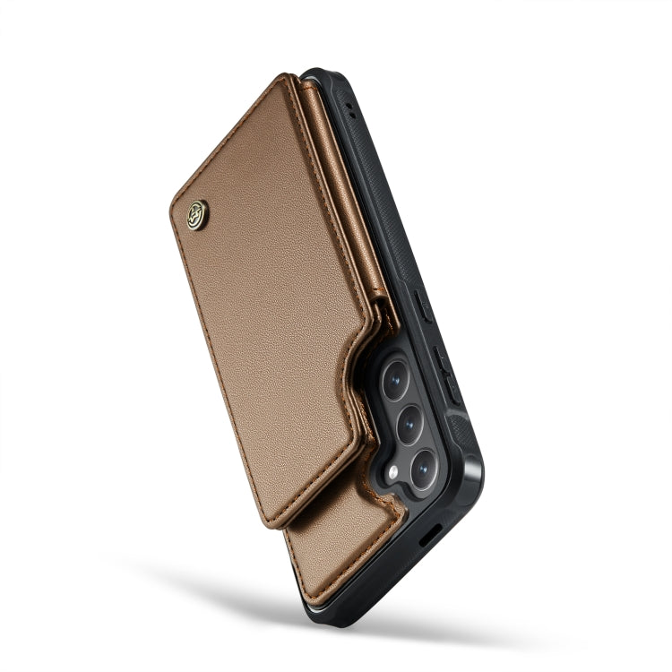 For Samsung Galaxy S24 5G CaseMe C22 PC+TPU Business Style RFID Anti-theft Leather Phone Case(Brown)