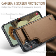 For Samsung Galaxy S24 5G CaseMe C22 PC+TPU Business Style RFID Anti-theft Leather Phone Case(Brown)