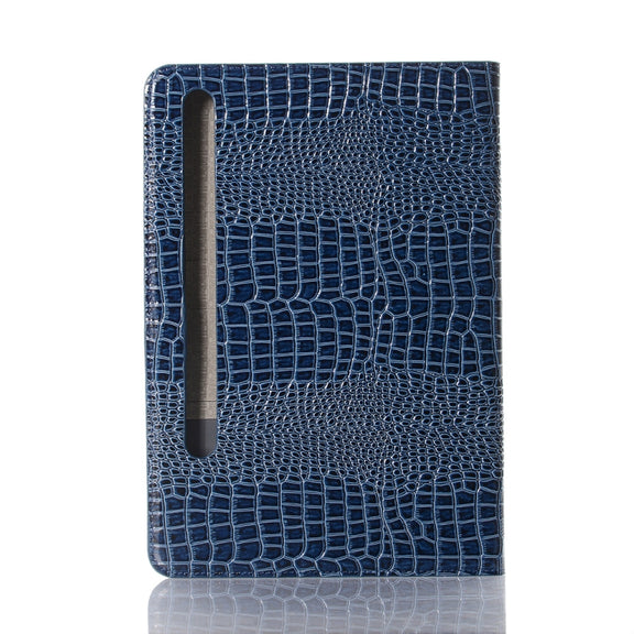 For Samsung Galaxy Tab S9 FE Crocodile Texture Leather Tablet Case(Blue)