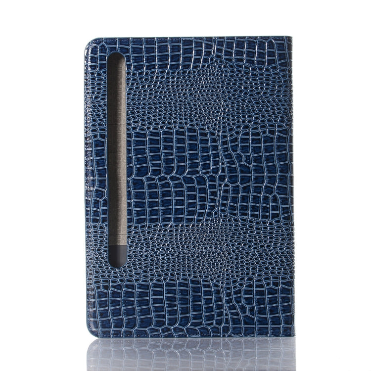 For Samsung Galaxy Tab S9 FE Crocodile Texture Leather Tablet Case(Blue)