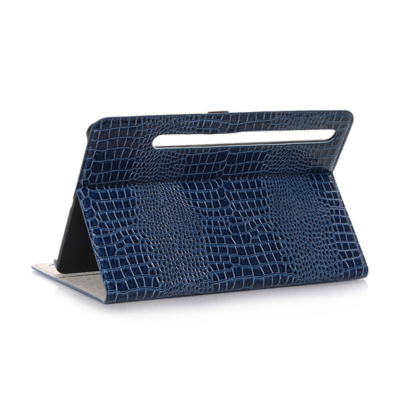 For Samsung Galaxy Tab S9 FE Crocodile Texture Leather Tablet Case(Blue)