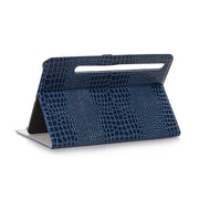 For Samsung Galaxy Tab S9 Crocodile Texture Leather Tablet Case(Blue)