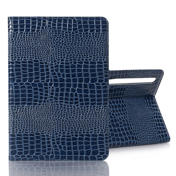 For Samsung Galaxy Tab S9 Crocodile Texture Leather Tablet Case(Blue)