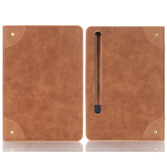 For Samsung Galaxy Tab S9 FE Retro Book Leather Tablet Case(Light Brown)