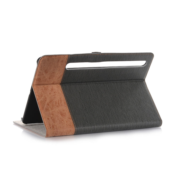 For Samsung Galaxy Tab S9 Cross Texture Stitching Leather Tablet Case(Dark Grey) - free shipping - PMC Jewellery - Order now!