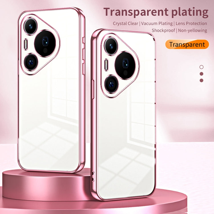 For Huawei Pura 70 Pro Transparent Plating Fine Hole Phone Case(Purple)