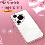 For Huawei Pura 70 Pro Transparent Plating Fine Hole Phone Case(Purple)