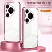For Huawei Pura 70 Pro Transparent Plating Fine Hole Phone Case(Silver)
