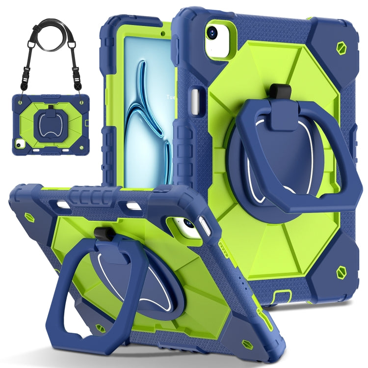 For iPad Air 11 2024 Contrast Color Robot Silicone Hybrid PC Tablet Case(Navy Yellow Green) - iPad Air 11 2024 Cases by PMC TechLife | Online Shopping South Africa | PMC TechLife | Buy Now Pay Later Mobicred