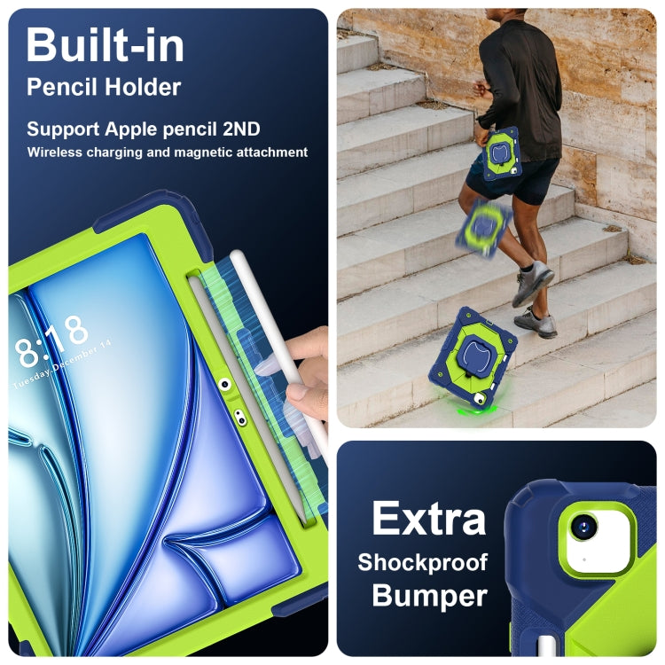 For iPad Air 11 2024 Contrast Color Robot Silicone Hybrid PC Tablet Case(Navy Yellow Green) - iPad Air 11 2024 Cases by PMC TechLife | Online Shopping South Africa | PMC TechLife | Buy Now Pay Later Mobicred