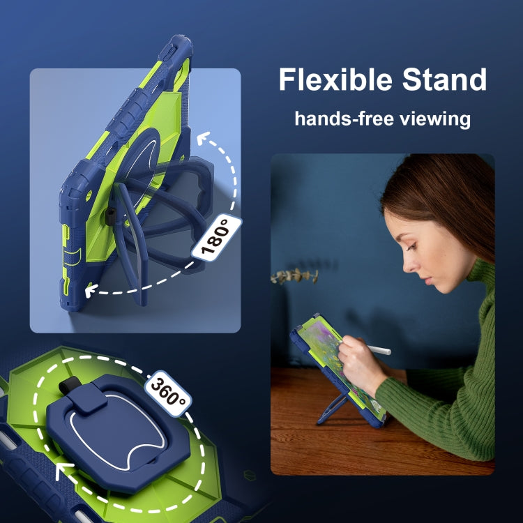 For iPad Air 11 2024 Contrast Color Robot Silicone Hybrid PC Tablet Case(Navy Yellow Green) - iPad Air 11 2024 Cases by PMC TechLife | Online Shopping South Africa | PMC TechLife | Buy Now Pay Later Mobicred