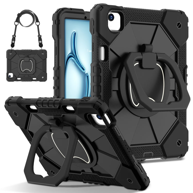 For iPad Air 11 2025 / 2024 Contrast Color Robot Silicone Hybrid PC Tablet Case(Black) - iPad Air 11 2025 / 2024 Cases by PMC TechLife | Online Shopping South Africa | PMC TechLife | Buy Now Pay Later Mobicred