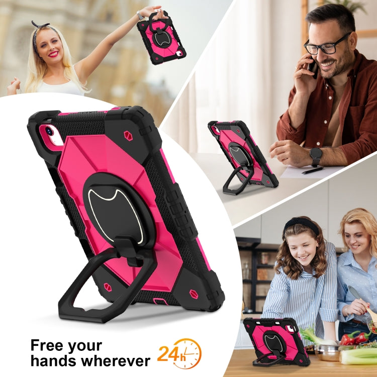 For iPad Air 11 2024 Contrast Color Robot Silicone Hybrid PC Tablet Case(Black Rose Red) - iPad Air 11 2024 Cases by PMC TechLife | Online Shopping South Africa | PMC TechLife | Buy Now Pay Later Mobicred