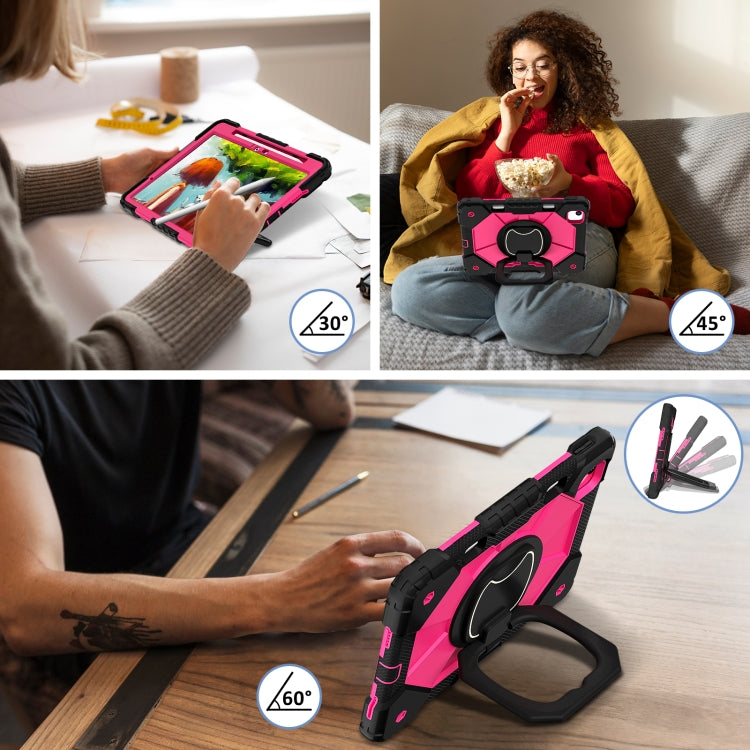 For iPad Air 11 2024 Contrast Color Robot Silicone Hybrid PC Tablet Case(Black Rose Red) - iPad Air 11 2024 Cases by PMC TechLife | Online Shopping South Africa | PMC TechLife | Buy Now Pay Later Mobicred