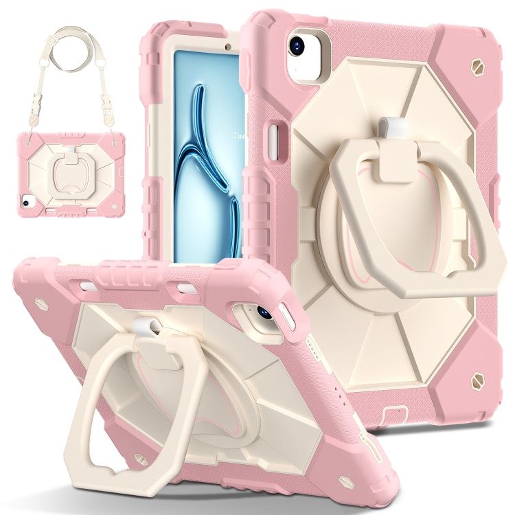 For iPad Air 11 2024 Contrast Color Robot Silicone Hybrid PC Tablet Case(Rose Gold Beige) - iPad Air 11 2024 Cases by PMC TechLife | Online Shopping South Africa | PMC TechLife | Buy Now Pay Later Mobicred