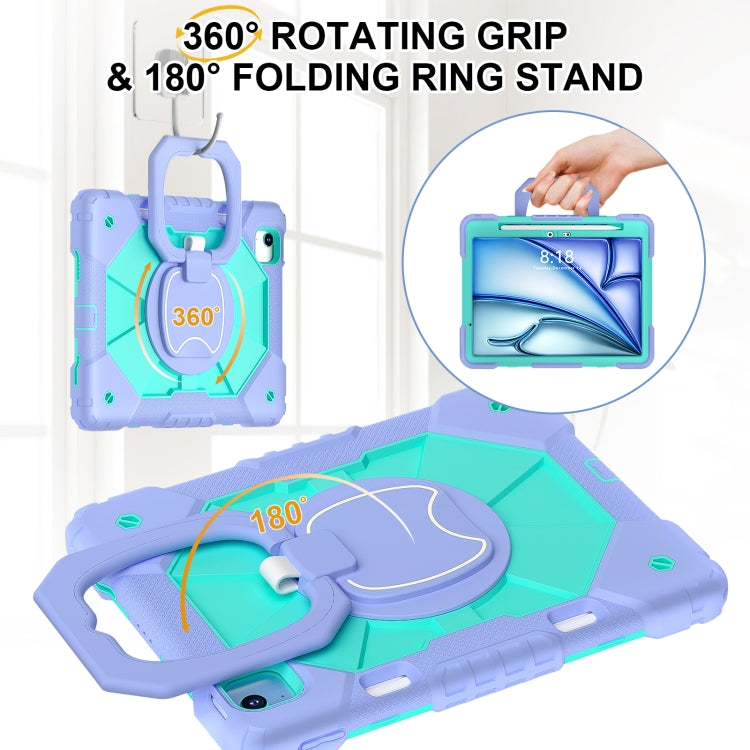 For iPad Air 11 2024 Contrast Color Robot Silicone Hybrid PC Tablet Case(Purple Mint Green) - iPad Air 11 2024 Cases by PMC TechLife | Online Shopping South Africa | PMC TechLife | Buy Now Pay Later Mobicred