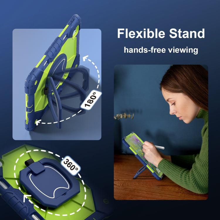 For iPad Pro 11 2024 Contrast Color Robot Silicone Hybrid PC Tablet Case(Navy Yellow Green) - iPad Pro 11 2024 Cases by PMC TechLife | Online Shopping South Africa | PMC TechLife | Buy Now Pay Later Mobicred