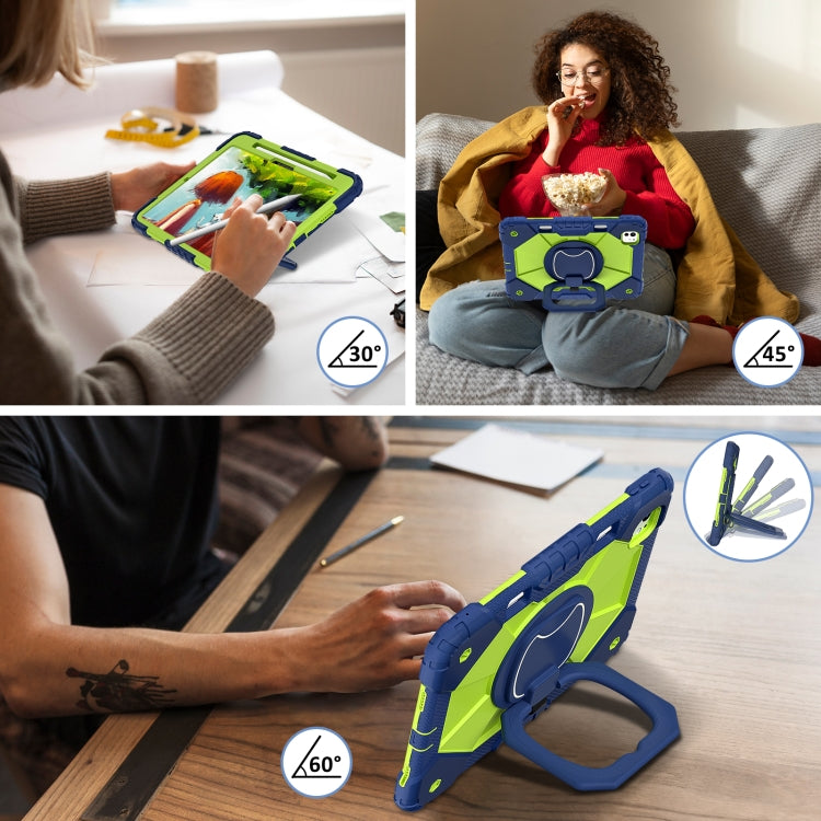 For iPad Pro 11 2024 Contrast Color Robot Silicone Hybrid PC Tablet Case(Navy Yellow Green) - iPad Pro 11 2024 Cases by PMC TechLife | Online Shopping South Africa | PMC TechLife | Buy Now Pay Later Mobicred