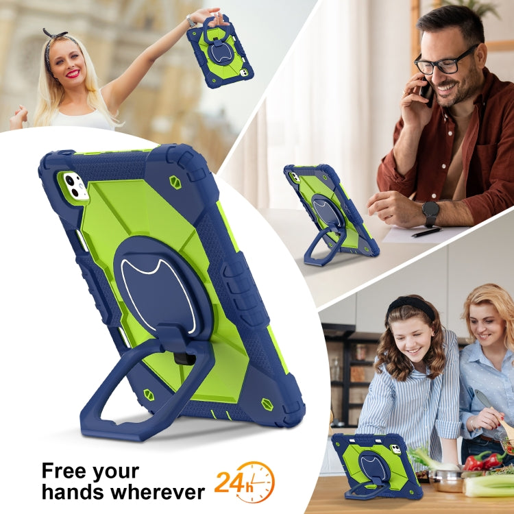For iPad Pro 11 2024 Contrast Color Robot Silicone Hybrid PC Tablet Case(Navy Yellow Green) - iPad Pro 11 2024 Cases by PMC TechLife | Online Shopping South Africa | PMC TechLife | Buy Now Pay Later Mobicred