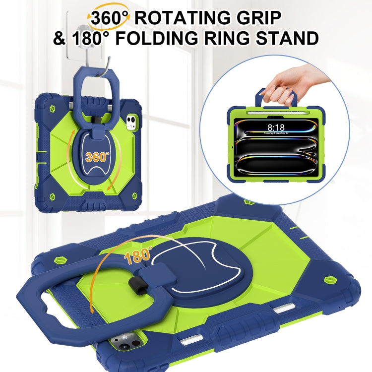For iPad Pro 11 2024 Contrast Color Robot Silicone Hybrid PC Tablet Case(Navy Yellow Green) - iPad Pro 11 2024 Cases by PMC TechLife | Online Shopping South Africa | PMC TechLife | Buy Now Pay Later Mobicred