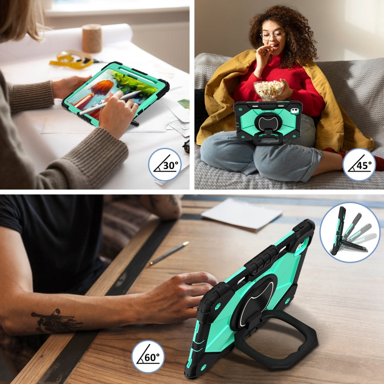 For iPad Pro 11 2024 Contrast Color Robot Silicone Hybrid PC Tablet Case(Black Mint Green) - iPad Pro 11 2024 Cases by PMC TechLife | Online Shopping South Africa | PMC TechLife | Buy Now Pay Later Mobicred