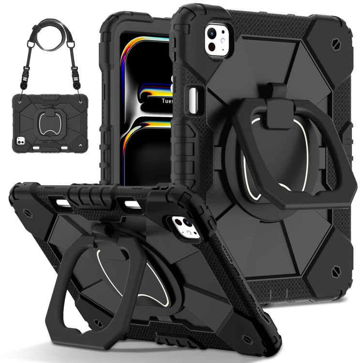 For iPad Pro 11 2024 Contrast Color Robot Silicone Hybrid PC Tablet Case(Black) - iPad Pro 11 2024 Cases by PMC TechLife | Online Shopping South Africa | PMC TechLife | Buy Now Pay Later Mobicred