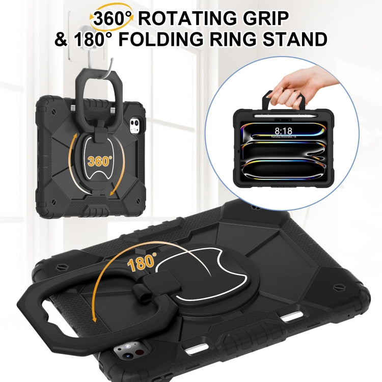 For iPad Pro 11 2024 Contrast Color Robot Silicone Hybrid PC Tablet Case(Black) - iPad Pro 11 2024 Cases by PMC TechLife | Online Shopping South Africa | PMC TechLife | Buy Now Pay Later Mobicred